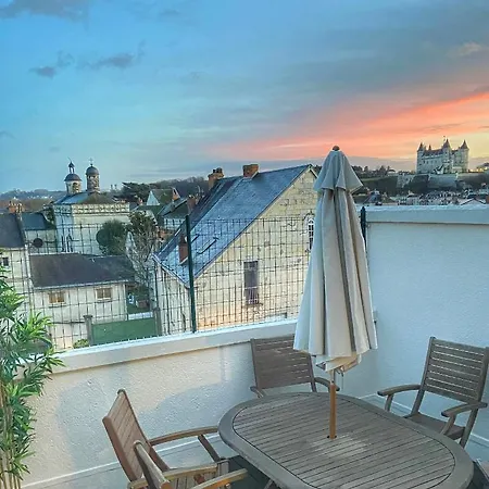 La Terrasse Saumuroise - Vue Chateau & Loire 쏘뮤흐